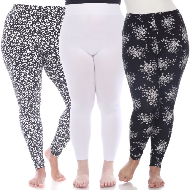 White Mark Leggings Imprimés Doux et Extensibles pour Femmes, Lot de 3