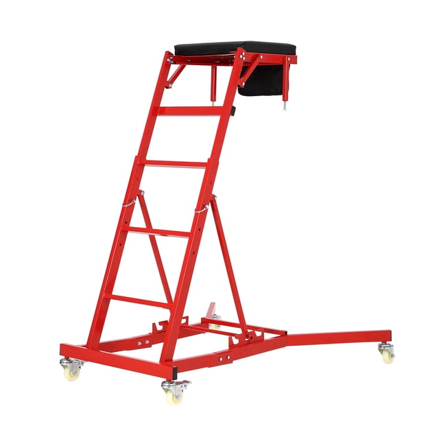 QinaQin Rampe Réglable au-Dessus du Moteur, Plateforme de Travail Robuste pour Mécaniciens avec Roulettes Verrouillables et Plateau à Outils pour la Réparation de Camions