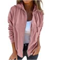 thumbnail image 1 of Posijego Veste de Mode pour Femmes Automne Hiver Tendance à Manches Longues avec Capuche et Poches, 1 of 6