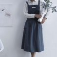 thumbnail image 1 of Tablier Croisé pour Femmes, Couture Ménagère Japonaise, Robe Plissée en Coton Mélangé, 1 of 5