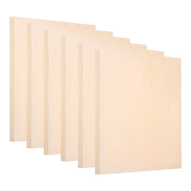 Unique Bargains Panneau de Bois 10 x 10 Pouces, Toile de Bois Non Fini Carré en Bois à Berceau Profond pour Peinture Coulée, Lot de 6
