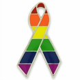 thumbnail image 2 of PinMart Épinglette à Revers en Émail avec Ruban de Sensibilisation à la Fierté LGBT Gay, 2 of 4
