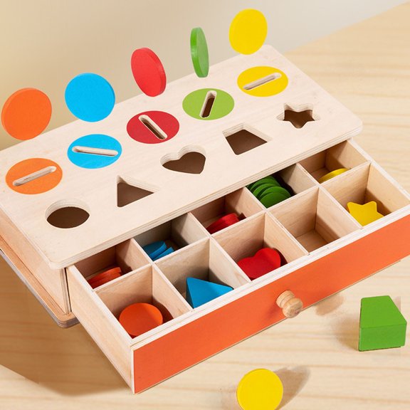Birdeem Jouet Boîte à Pièces pour Tout-Petit, Trieur Éducatif de Formes avec Blocs d'Appariement des Couleurs, Jouet d'Apprentissage Montessori pour la Motricité Fine, Jouets pour Nourrisson Cadeau pour Garçons et Filles de 1 2 Ans