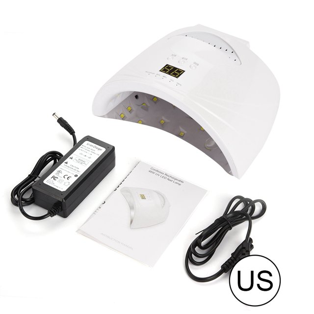 48W Cordless Rechargeable Nail Lamp Nail Led UV Light Nail Polish Dryer Tool US Plug