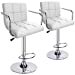 thumbnail image 3 of Leopard Tabourets de Bar Réglables avec Accoudoirs, Dossier Carré Pivotant à Double Piqûre avec Dossier Tabouret de Bar, Ensemble de 2 (Blanc), 3 of 15