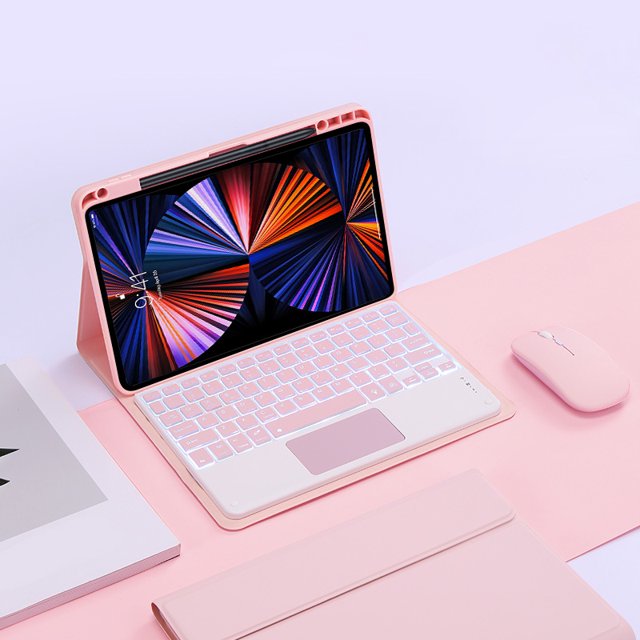 Keyboard for Huawei Matepad 11.5 Tablet Case 2023 Backlit Touchpad Trackpad Keyboard For Huawei MatePad 11 5 2023 Cover Teclado pink with mouse Korean