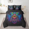 thumbnail image 2 of YST Hippie Hamsa Eye Bedding Set Bohemian Lotus 7pcs, King, 2 of 4