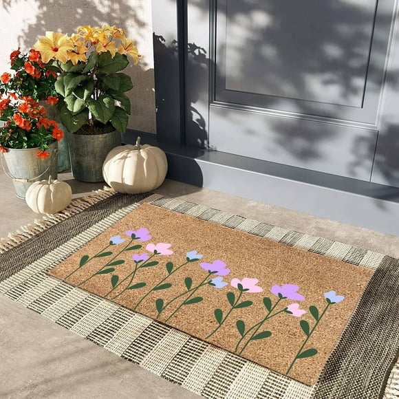 Leojiow Coir Door Mat For Front Door Welcome Outdoor Mats Funny Doormats With Non (1 Pc) 40X60Cm Utility