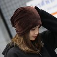 thumbnail image 2 of Womens Velvet Muslim Ruffle Cancer Chemo Hat Beanie Scarf Turban Head Wrap Caps, 2 of 6