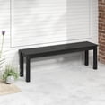thumbnail image 1 of Gymax 55'' HDPE Outdoor Bench for 2-3 People Weatherproof Backless Patio Garden Bench Black, 1 of 9