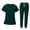 Dark Green, variant on Milaget Women Uniform Scrubs Set Breathable Clothes Nurse Top and Pants with Pockets M