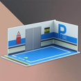 thumbnail image 4 of facefd 1:32 Parking Lot Model Car Diecast Garage for Diorama Collection Background 32108 Blue, 4 of 4