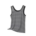 thumbnail image 1 of Lmnyox Débardeurs Rayés pour Femmes Décontractés Confortables Col Rond Sans Manches Camisoles Grande Taille Chandails Basiques M-5TG, 1 of 5