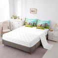 thumbnail image 3 of Camp Travel Car Comforter Set 7 Piece Bed in a Bag Twin,Happy Camping Camper Decor Bedding Sets Retro Rustic Farmhouse Camping Gift Sheet Set with Comforter, 3 of 5