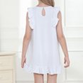 thumbnail image 5 of RXIRUCGD 2025 Vêtements d'Été pour Enfants Robe d'Été Unie Fine avec Volants Sans Manches Col Rond pour Enfants, 5 of 5