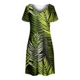 thumbnail image 4 of TJAZFJPA Robe à Capuchon Ample et Chaude pour Femmes, Été, Manches Courtes, Robe Mode, Col en V, Évasée, Fluide, Confortable, Robe Brune, Robe pour Femmes, 4 of 5