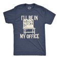 thumbnail image 1 of Mens Ill Be In My Office T Shirt Funny Tools Garage Shed Tee (Heather Navy) - L, 1 of 3