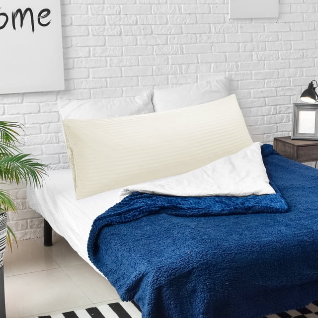 PiccoCasa Microfiber Body Striped Pillowcase Soft Durable Khaki 20" x 60"