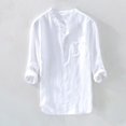 thumbnail image 2 of Mens Shirts Button Down Autumn Thobe Arabic Long Sleeve Black Men Fall Clothes size L, 2 of 7