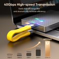 thumbnail image 4 of Fokuz Short Type C PD 240W USB 4.0 Type C Short /40Gbps Data Transfer60Hz Video Display3/4 For 1Phone16/15Ma Book/1Pad SeriesGalaxyAndroid Auto VR Device, 4 of 5