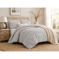 thumbnail image 1 of Ensemble de housse de couette à texture douce à motif losange Swift Home, literie toutes saisons avec fermeture éclair, avec taies d’oreiller, grand lit/double, gris clair, 1 of 5