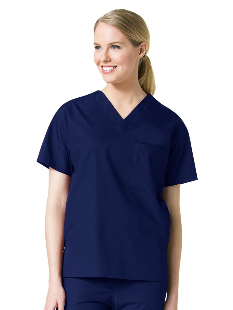 Core by Maevn Unisex V-Neck Pocket Solid Scrub Top