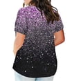 thumbnail image 3 of Blouses pour Femmes, Hauts Grande Taille pour Femmes Blouse à Col en V Blouse Décontractée Ample d'Été à Manches Courtes, 3 of 5