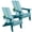 Lake Blue, variant on Adirondack Chairs Set of 2 ,Modern Folding Chair Plastic Outdoor Chaise with Cup Holder,for Patio Garden Yard Poolside