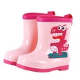 thumbnail image 1 of Rain Boots for Kids, Dinosaur Print, Slip Resistant, Waterproof Rubber Construction, Blue Color, Short Shaft Design, Size 24, 1 of 4