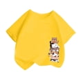 thumbnail image 1 of T-shirt d'Été à Manches Courtes et Col Rond Imprimé Mode Mignon pour Filles Juniors Petites Filles Crop Top 4t, 1 of 4