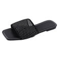 thumbnail image 1 of IUJSOY Womens Single Mesh Band Slides Sandals Square Open Toe Slip on Summer Beach Flat Sandals, 1 of 9