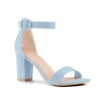 thumbnail image 1 of BLISSFUL STEP Woman's Sandals Block Heels Ankle Strap Open Toe Sandals Sky Blue 7, 1 of 6