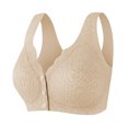 thumbnail image 1 of Yuzhih Womens Front Closure Everyday Bras Comfortable Wireless Bralettes V Neck Seamless Bra Wire Free Basic Bras, 1 of 7