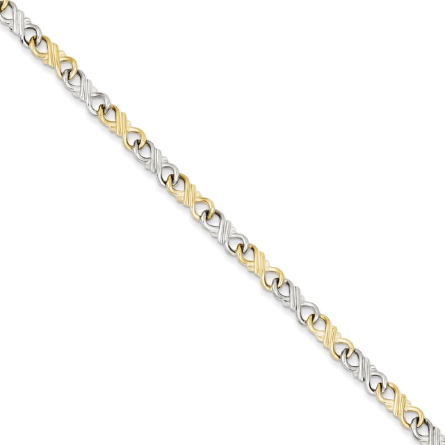 Bracelet Breloque Chaîne en Or Bicolore 10k Fantaisie