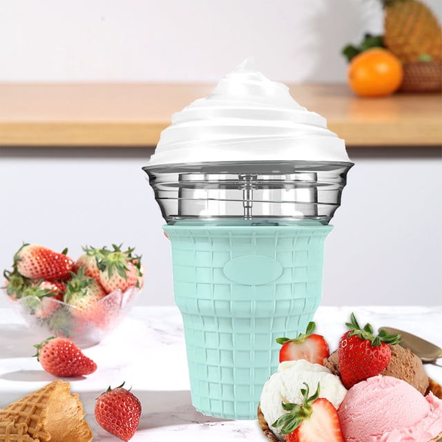 Home Ice Cream Maker Machine for DIY Frozen Yogurt & Gelato - Automatic Stirring, 360° Mixing Blade, Fast 34 RPM, No Ice Crystals