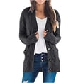 thumbnail image 1 of TIMIFIS Womens Open Front Knit Cardigan Long Sleeve Oversized Sweater Chunky Cable Boho Pockets Coat-BlackFall/Winter, 1 of 6