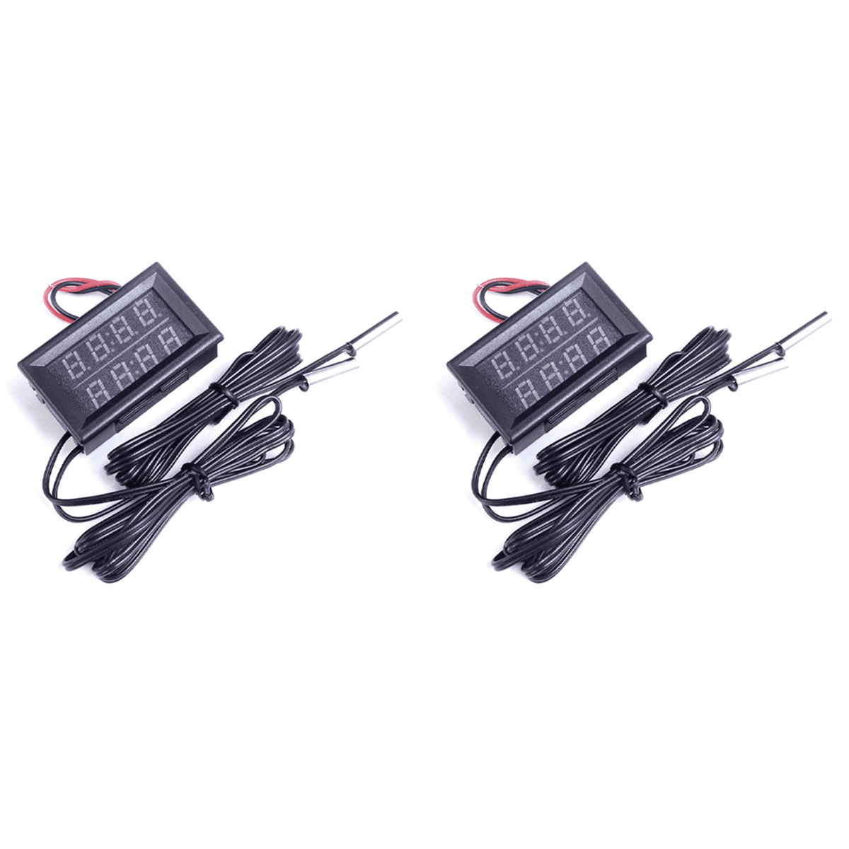2X Dual Red LED Digital Display Thermometer Waterproof Temperature Sensor 0.56 Inch