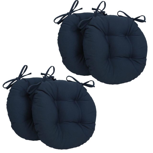 Coussins de Chaise Ronds Capitonnés en Sergé Uni de 16 Po (Ensemble de 4)