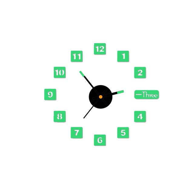 Agiferg DIY Luminous Stereo Digital Wall Clock Creative Wall Sticker Clock Living Room Decoration Clock