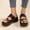 Black, variant on Low Wedge Sandals for Women Summer Thick Sole Casual Toe Loose Cake Sandals For Women Beach Slippers Teva Sandals for Women on Clearance