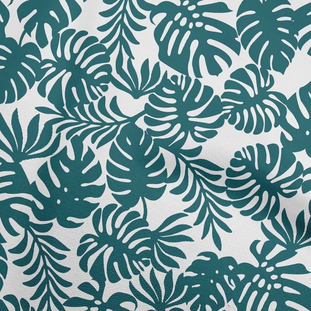 oneOone Polyester Spandex Teal Green Fabric Tropical Craft Projects Decor Fabric Printed By The Yard 56 Inch Wide