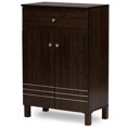 thumbnail image 2 of Baxton Studio Felda Brun Foncé Armoire à Chaussures Moderne avec 2 Portes et Tiroir, 2 of 6