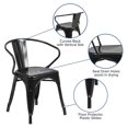 thumbnail image 2 of Black Metal Indoor-Outdoor Chair with Arms, 2 of 8