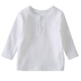 thumbnail image 2 of RXIRUCGD Mode Garçons et Filles Décontracté Col Rond Manches Longues Couleur Unie Haut Manches Longues, Blanc, Taille : 3 Ans, 2 of 7