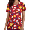 thumbnail image 1 of Pisexur Womens Scrub Tops Boasting Colorful Floral Prints Along With Short Sleeve Scrub Tops Suitable for Nursing Uniforms With Convenient Pockets, 1 of 4