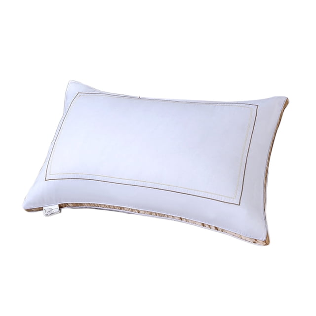 Matoen12 Cotton Pillows Supportive Bed Pillow Core for Home Hotel, Skin-Friendly Bedding Pillows for Back, Side & Stomach Sleeper, High Resilient, Non Collapsing, Solid Color, 20"x30", 1PC, Gold