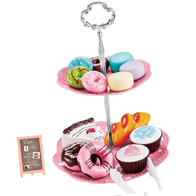 HILABEE Unique Pretend Play Teaset Interactive Toys Teapot Playset Dessert Tea Party Set B