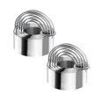 thumbnail image 1 of Oleegame 2PC Cookie Mold Stainless Round Handle with 5 Steel Cookies Pcs Baking Circle Cake Mould Silver, 1 of 9