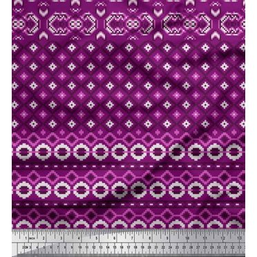 Soimoi Rayon Fabric Aztec Geometric Decor Fabric Printed Yard 42 Inch Wide