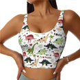 thumbnail image 1 of Balery Dinosaur Pattern Racerback Sports Bras for Women - Padded Seamless High Impact Support for Yoga Gym Workout Fitness-Small, 1 of 8
